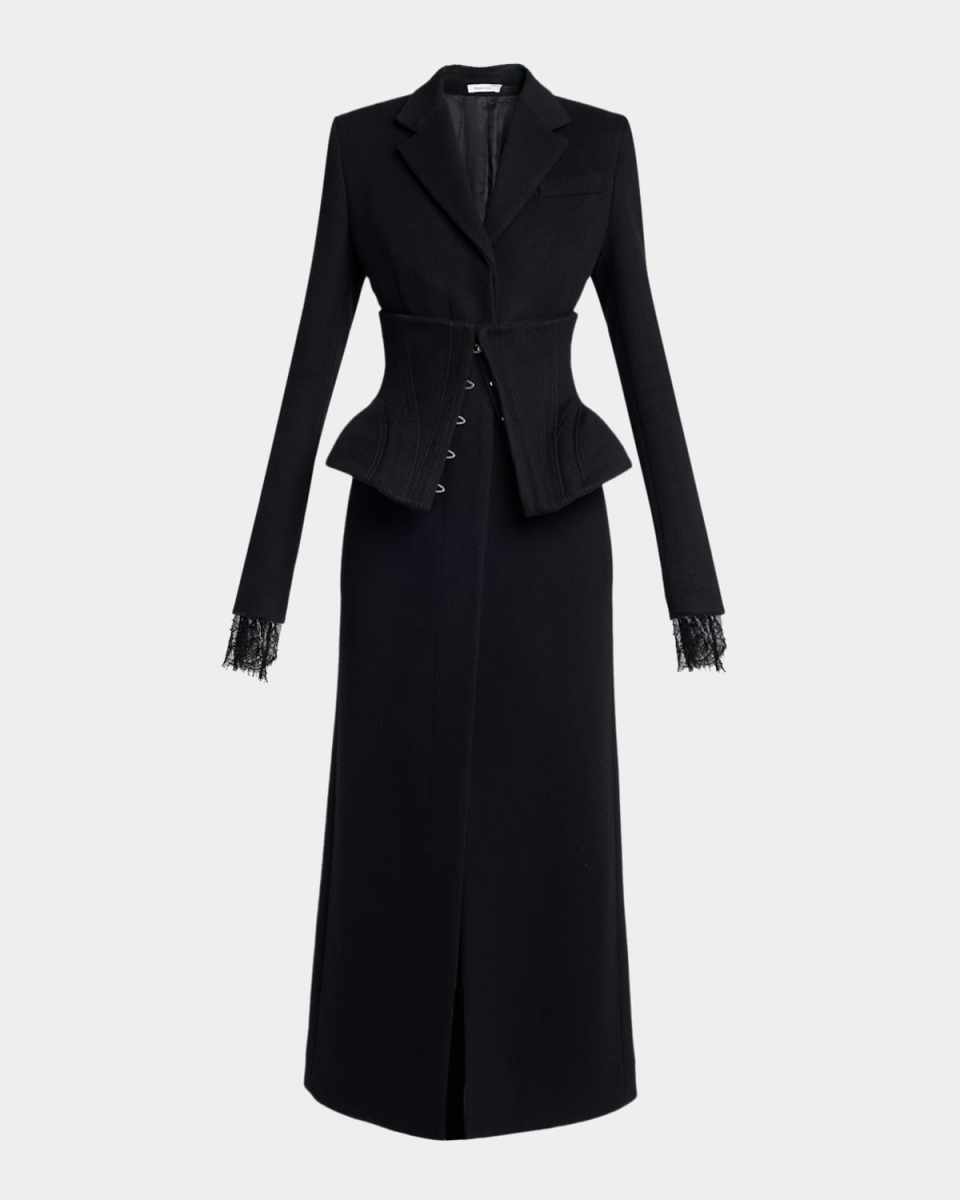 Long Corset Wool-Cashmere Coat